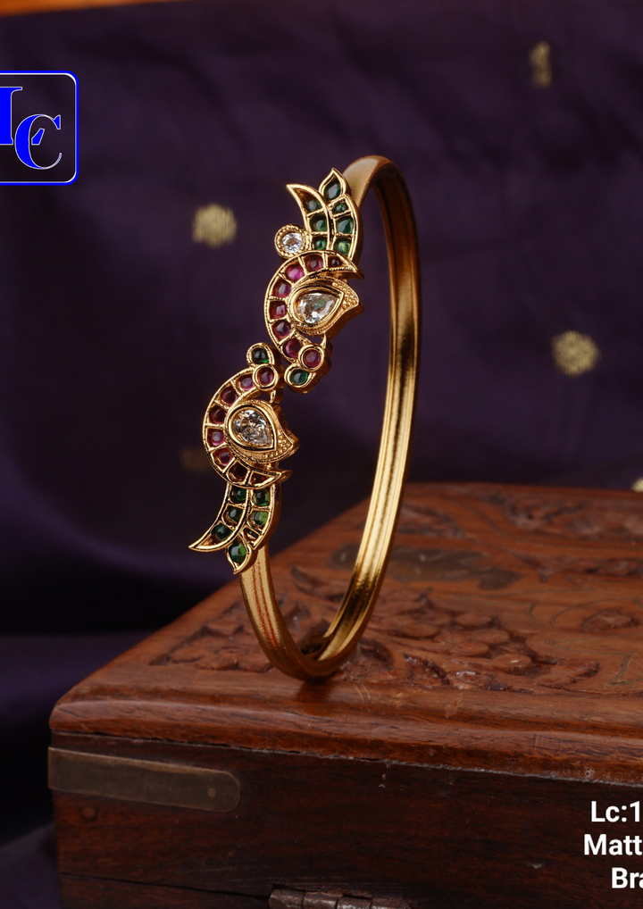 Kundan and beads matt finish kada (bracelet) lc 102520