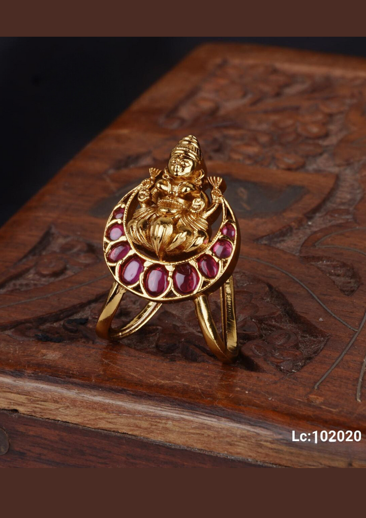 Kundan stone temple jewelry ring LC 102020