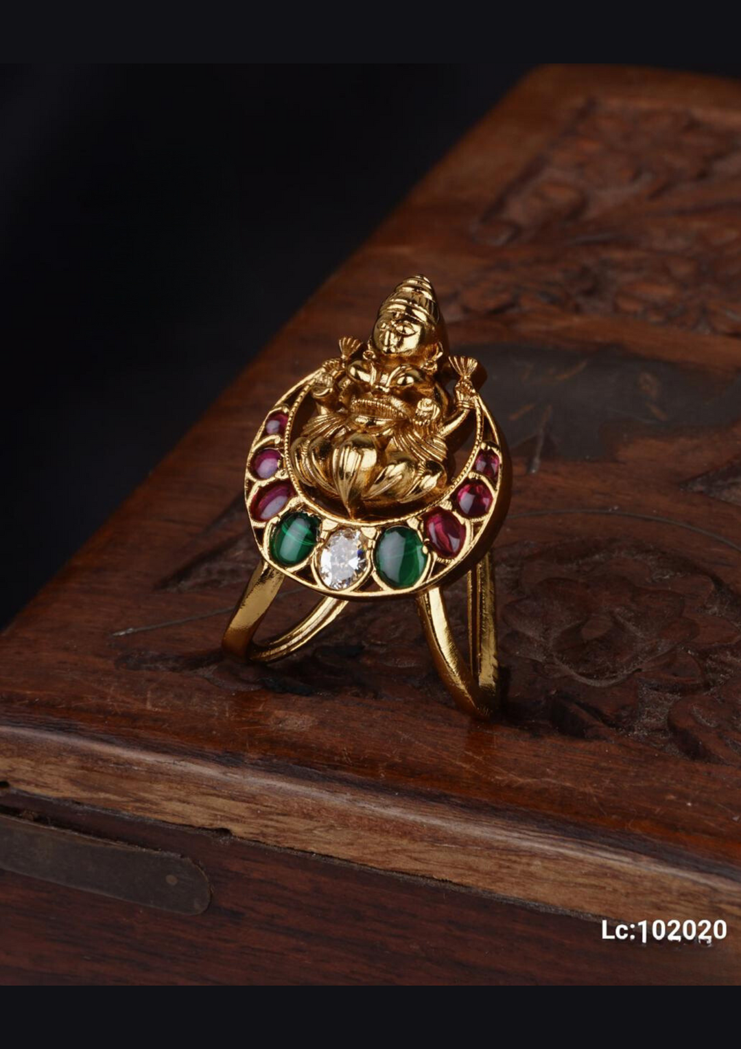 Kundan stone temple jewelry ring LC 102020