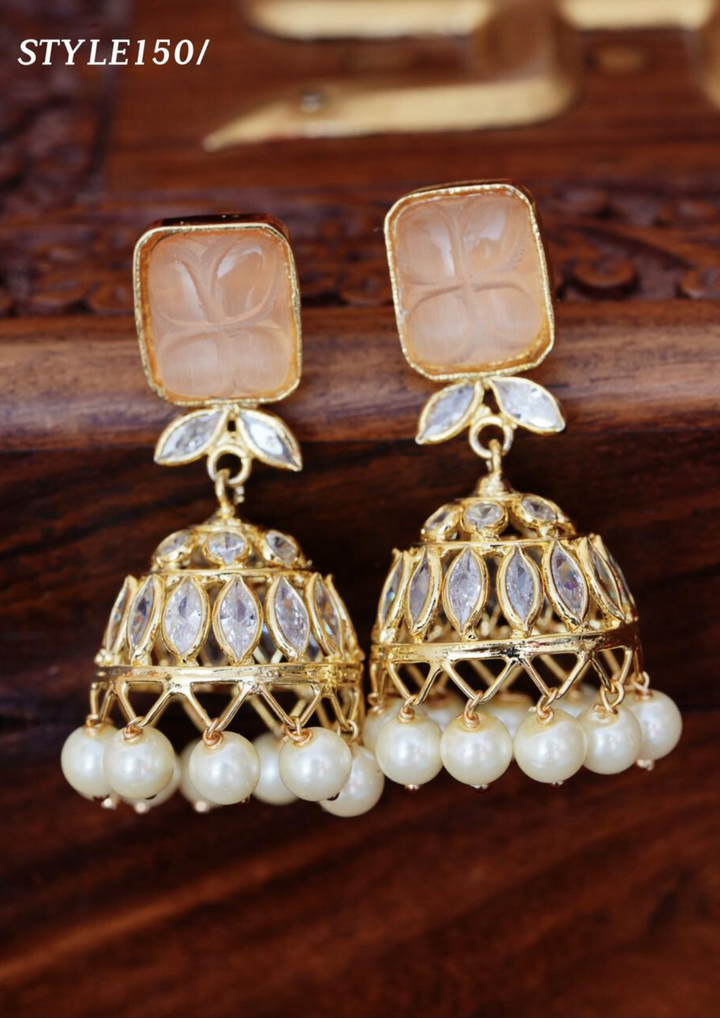 Kundan and beads earrings style 150