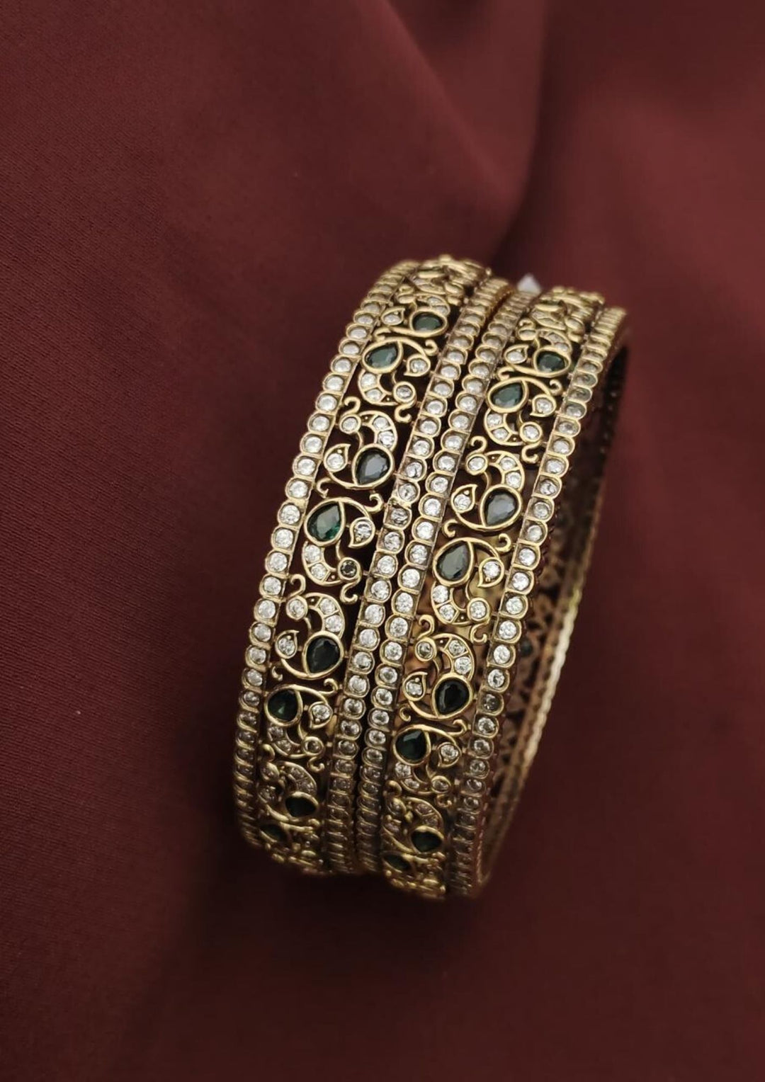 Kundan stone bangles pcs 180541