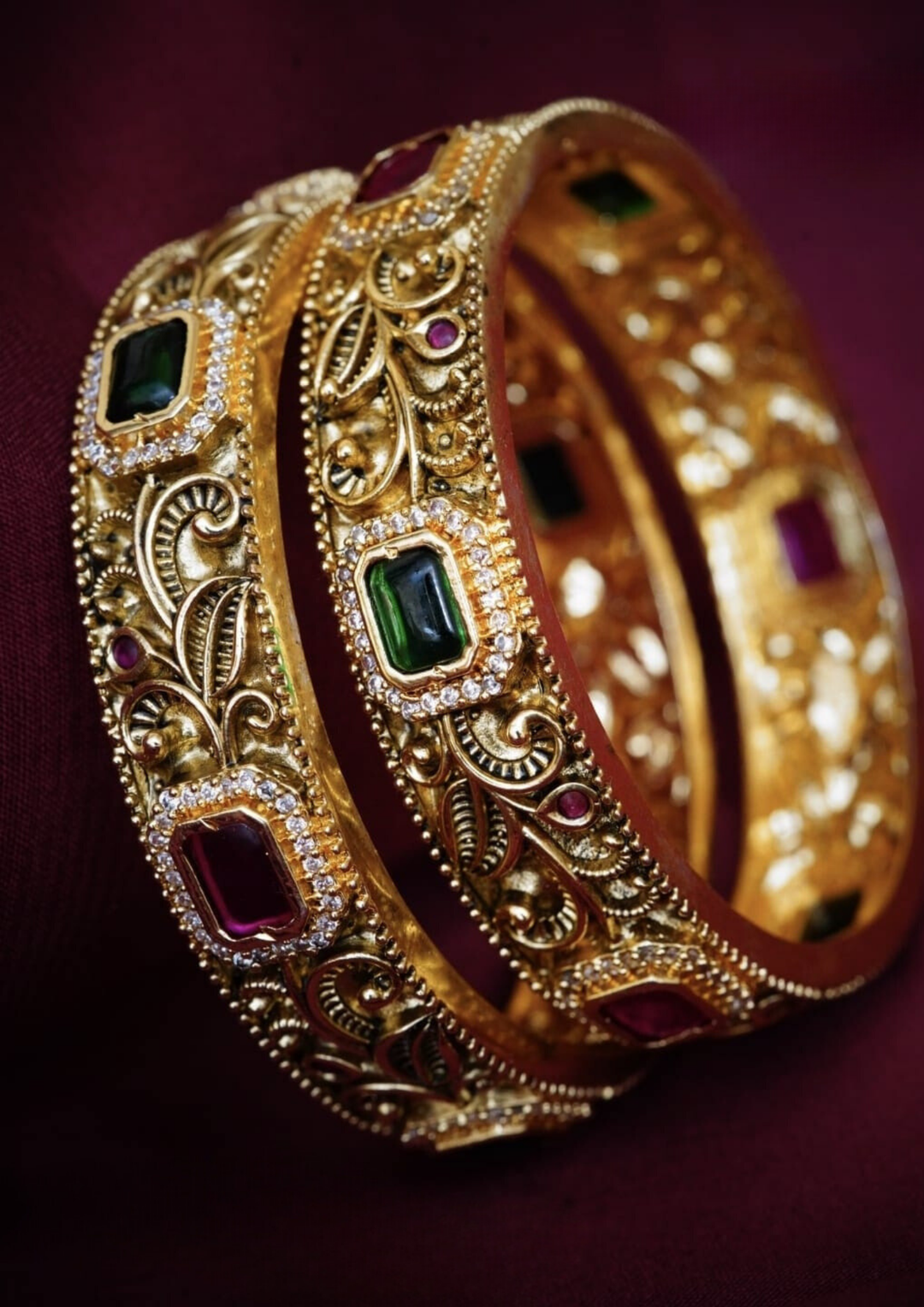 Kundan stone bangles  style 200