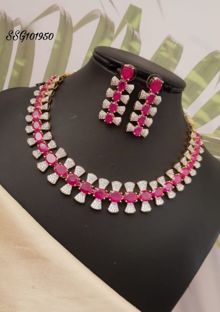 Kundan and beads necklace with earrings ssg 101950