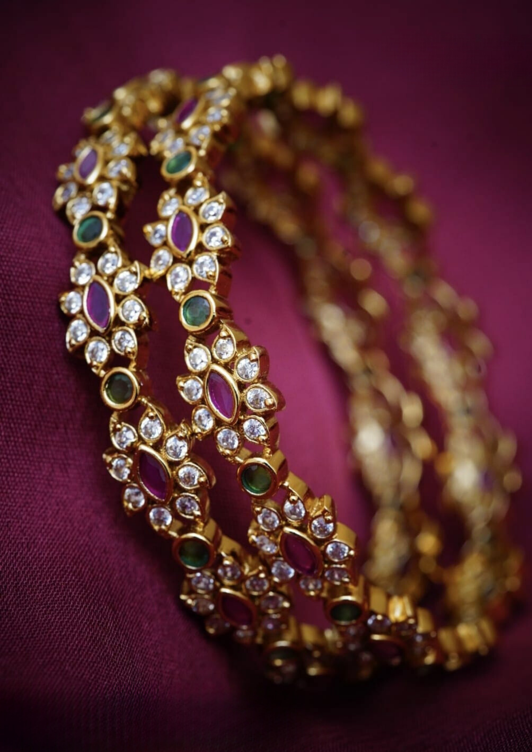 Kundan stone bangles style 165