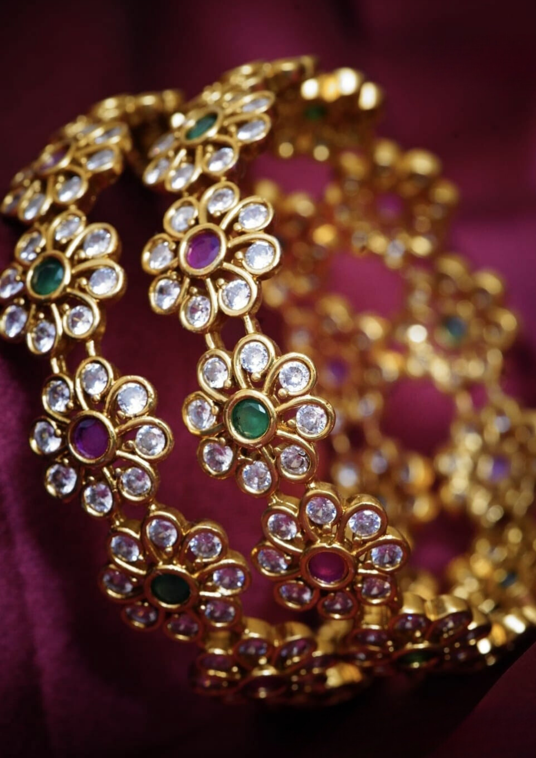 Kundan stone bangles style 190