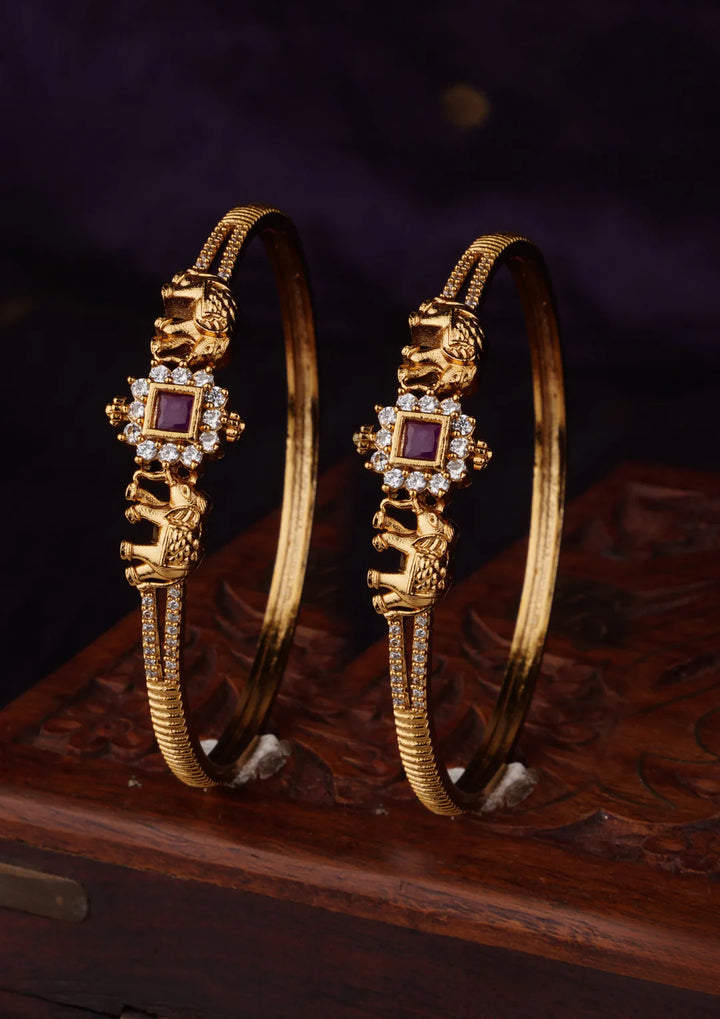 Kundan stone matt finish bangles lc 103520