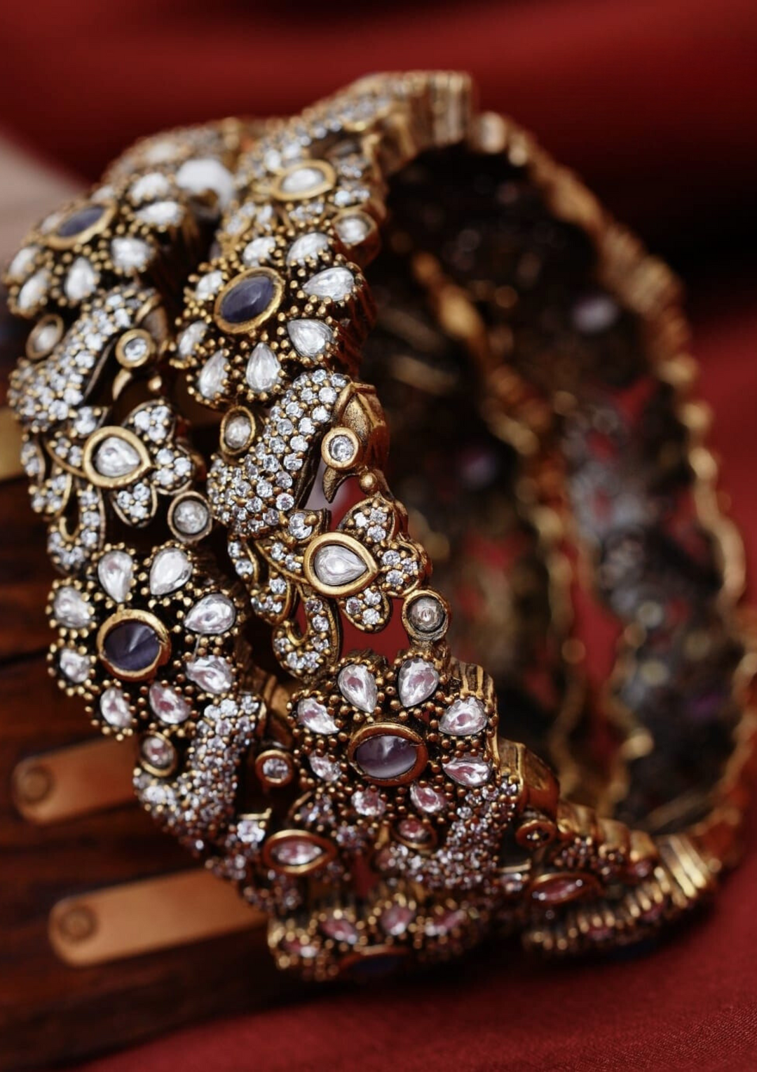 Kundan stone bangles  style 300