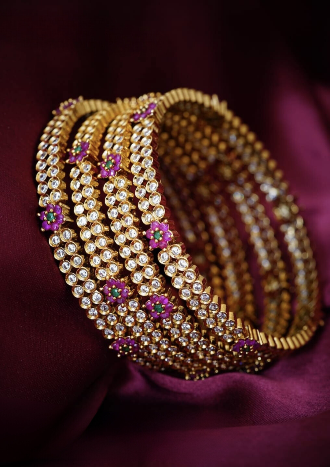 Kundan stone bangles style 250