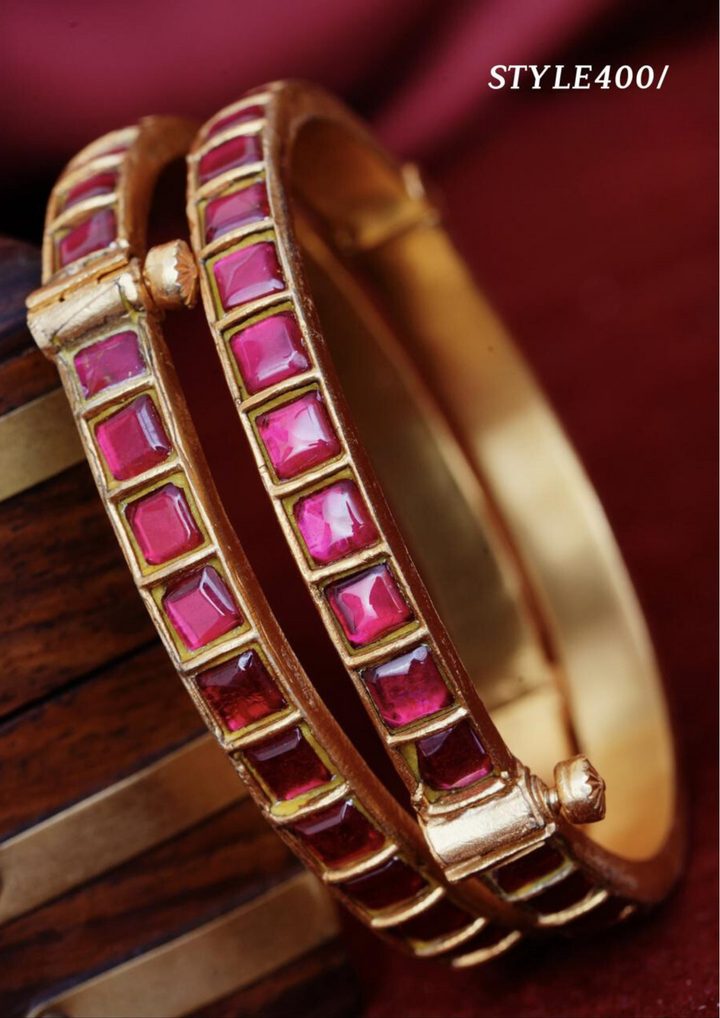 Jadau Kundan stone bangles style 400