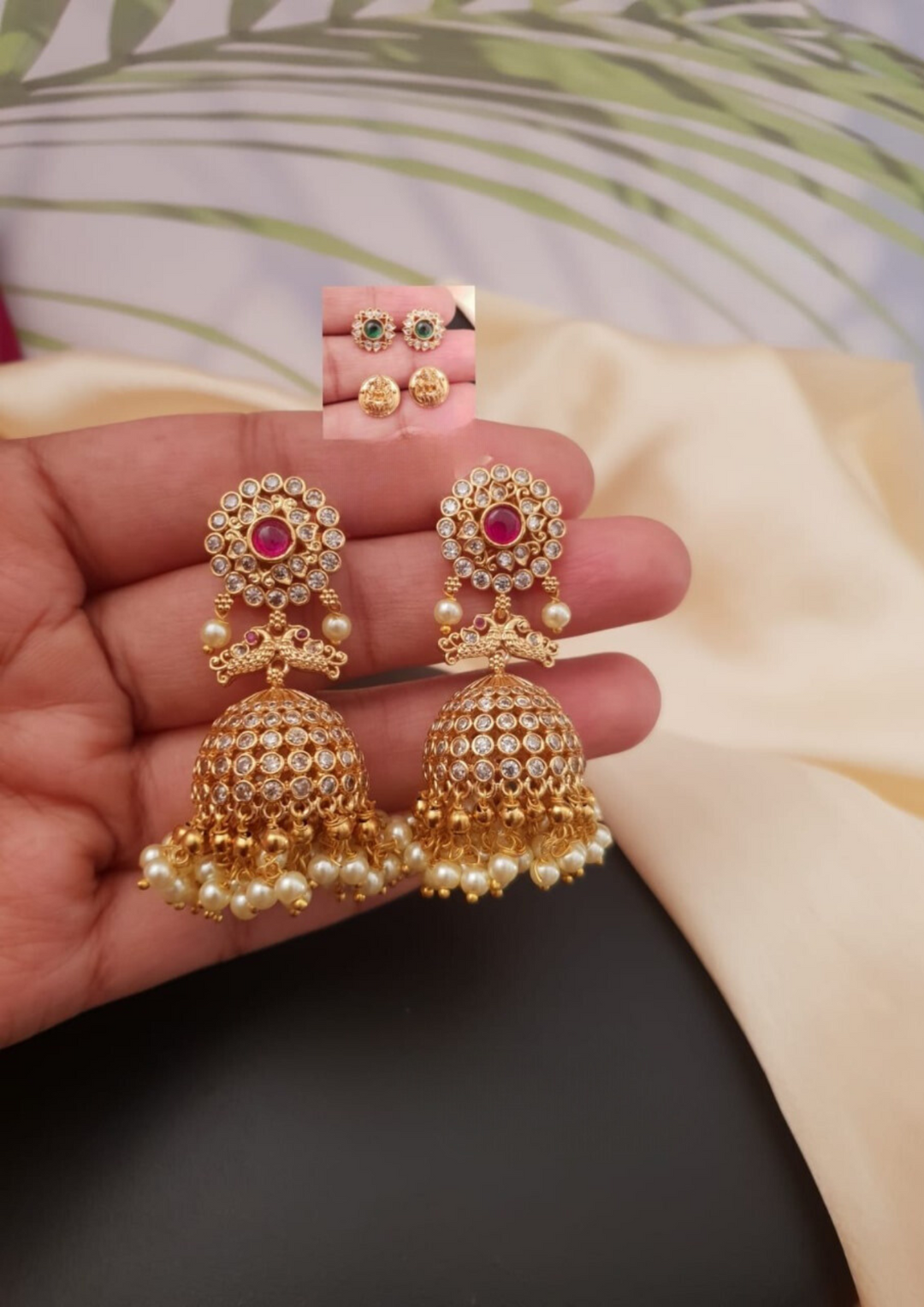 Kundan and beads earrings ssg 10750