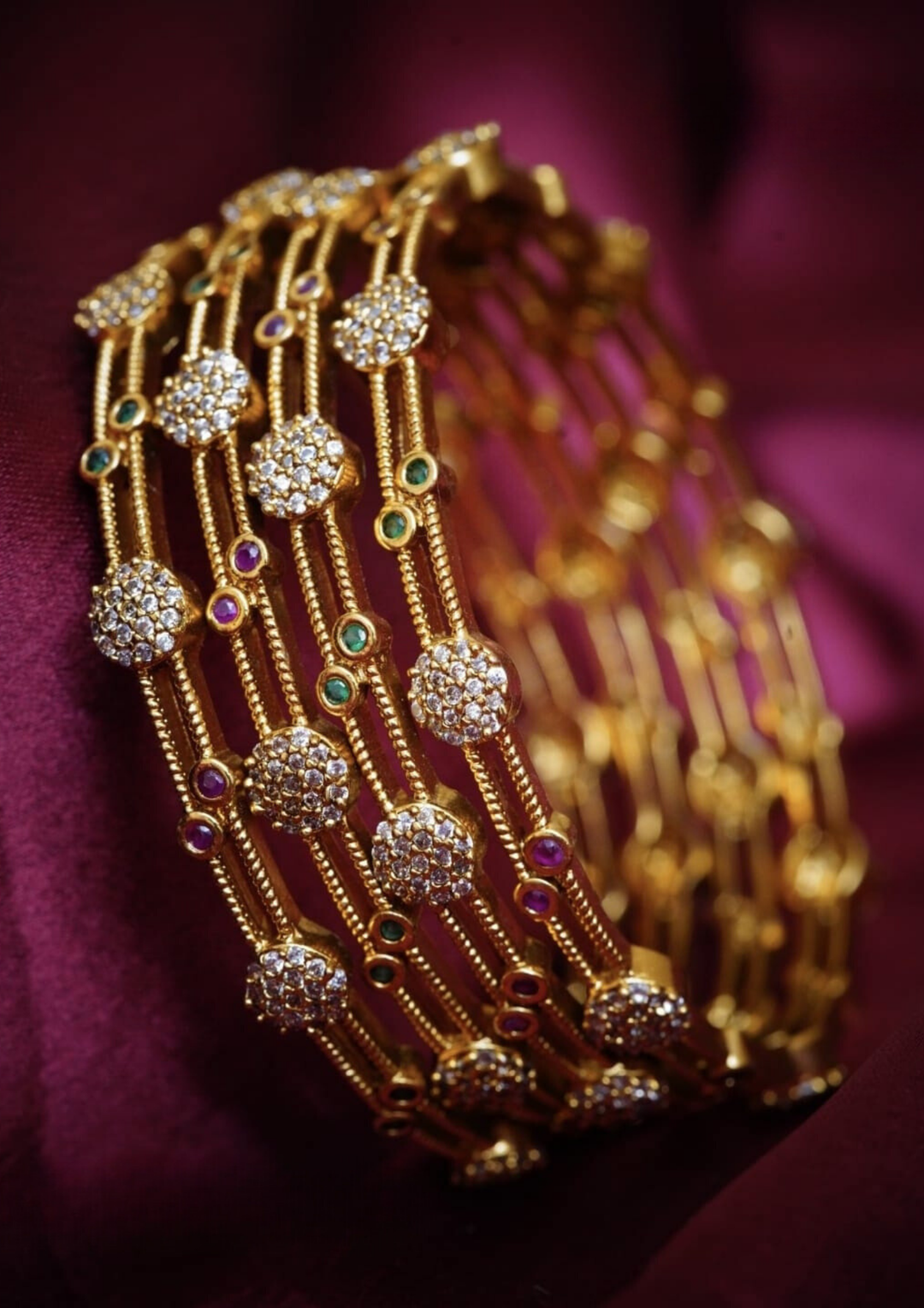 Kundan stone bangles style 220