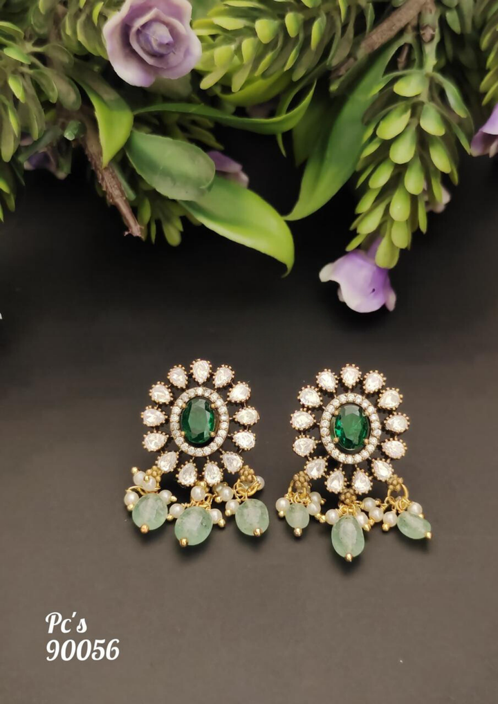 Kundan and beads earrings pcs 90056