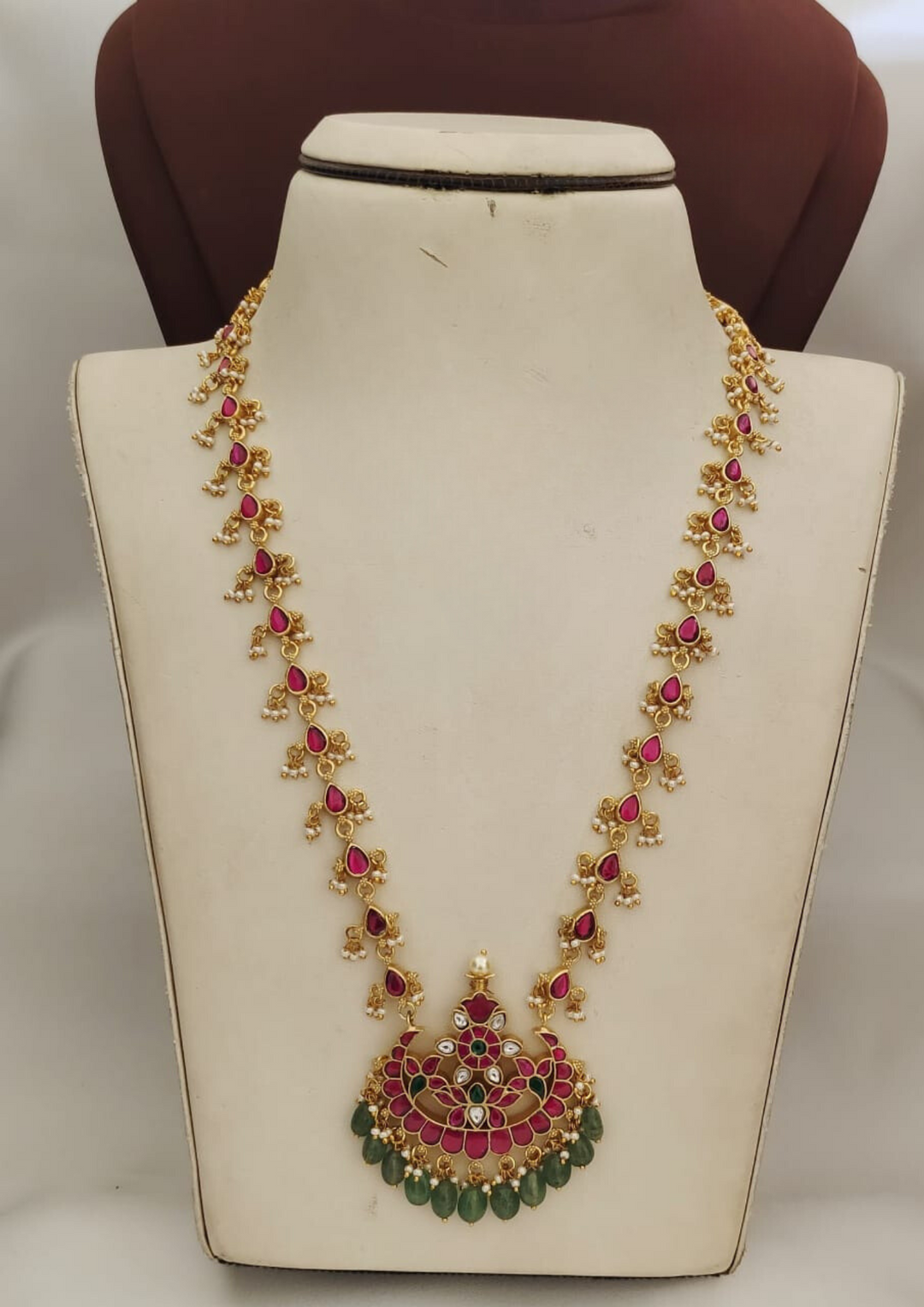 Jadau Kundan and beads necklace pcs 330092