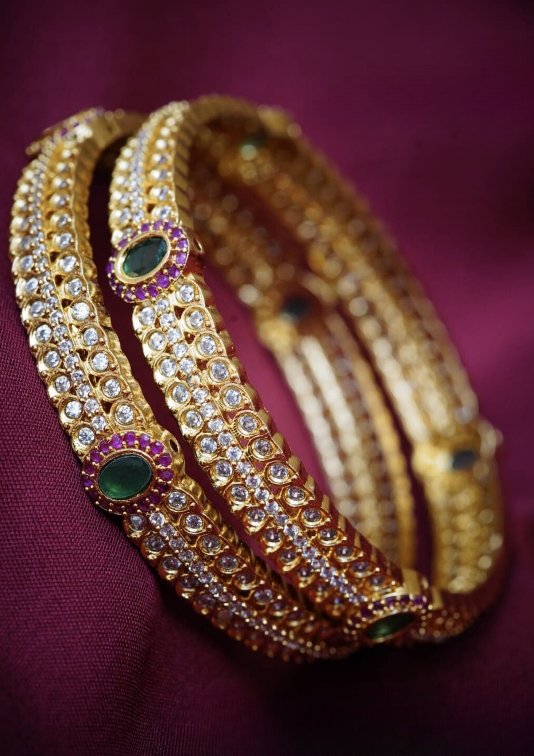 Kundan stone bangles style 215