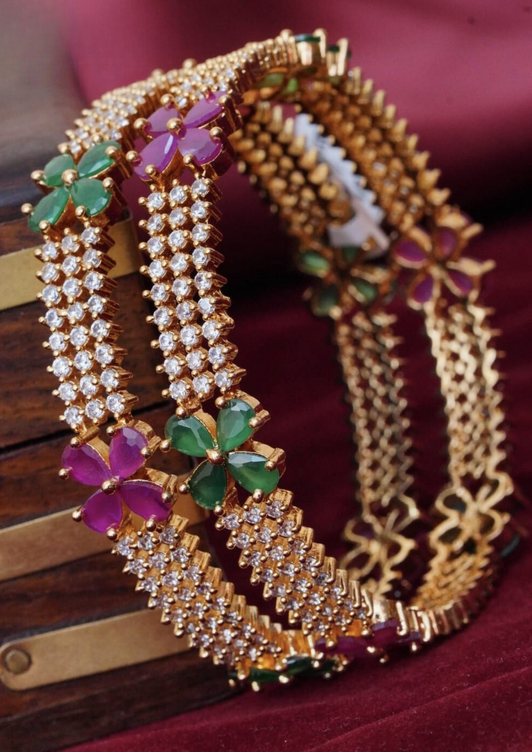 Kundan stone bangles  style 200