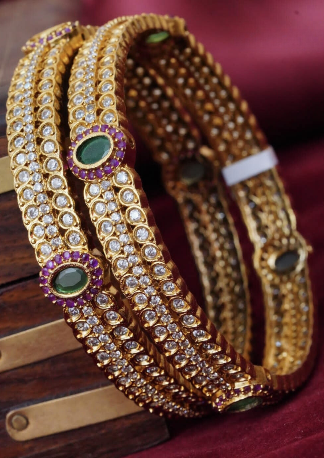 Kundan stone bangles style 190