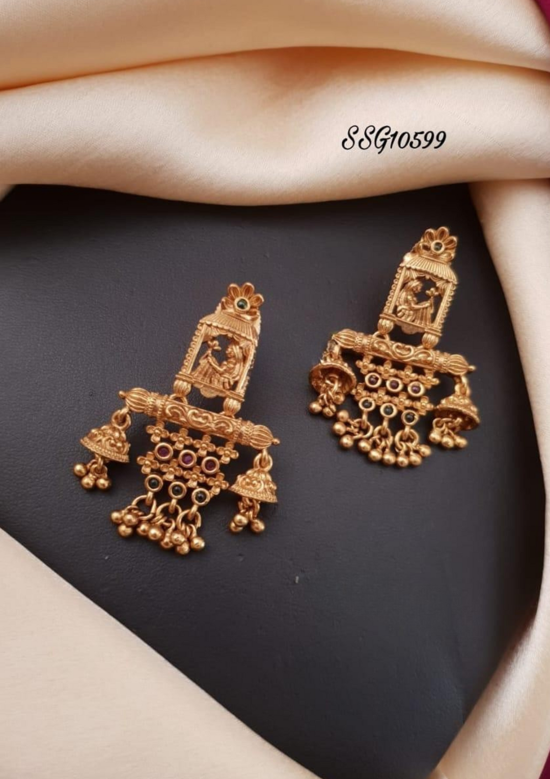 Kundan and beads earrings ssg 10599