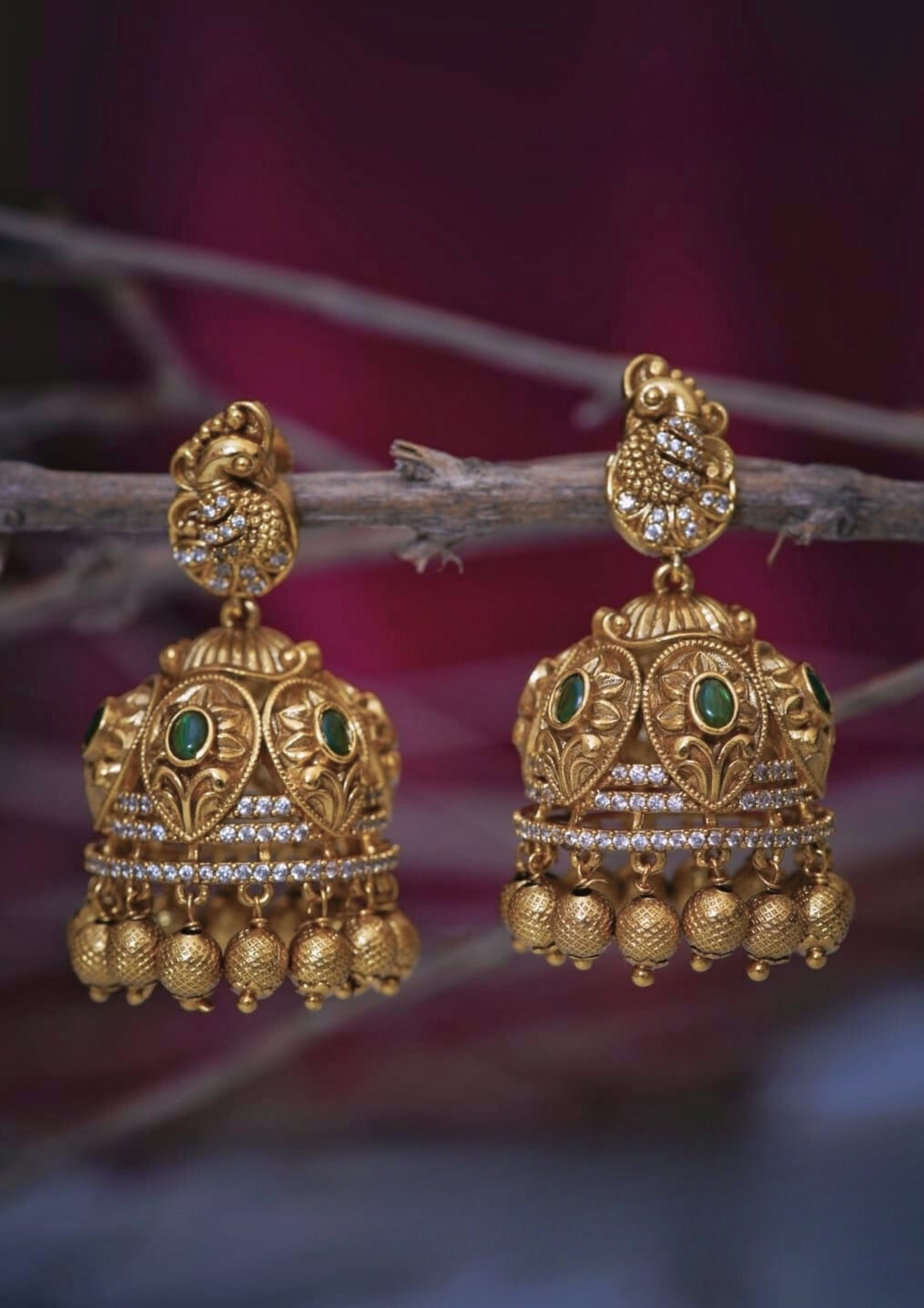 Kundan and beads earrings style 235