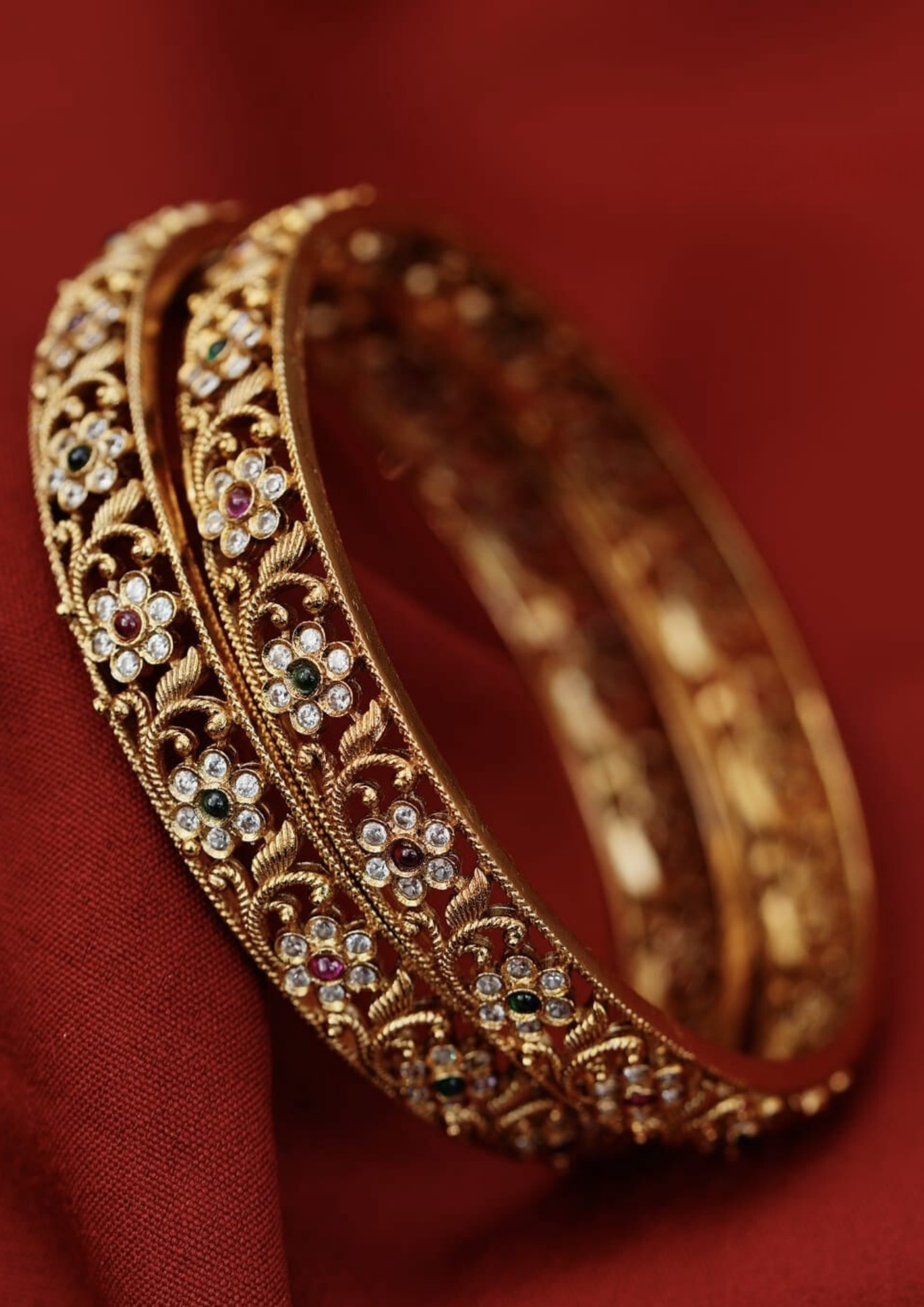 Kundan stone bangles style 125