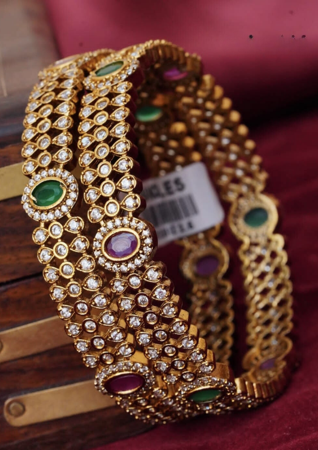 Kundan stone bangles style 155