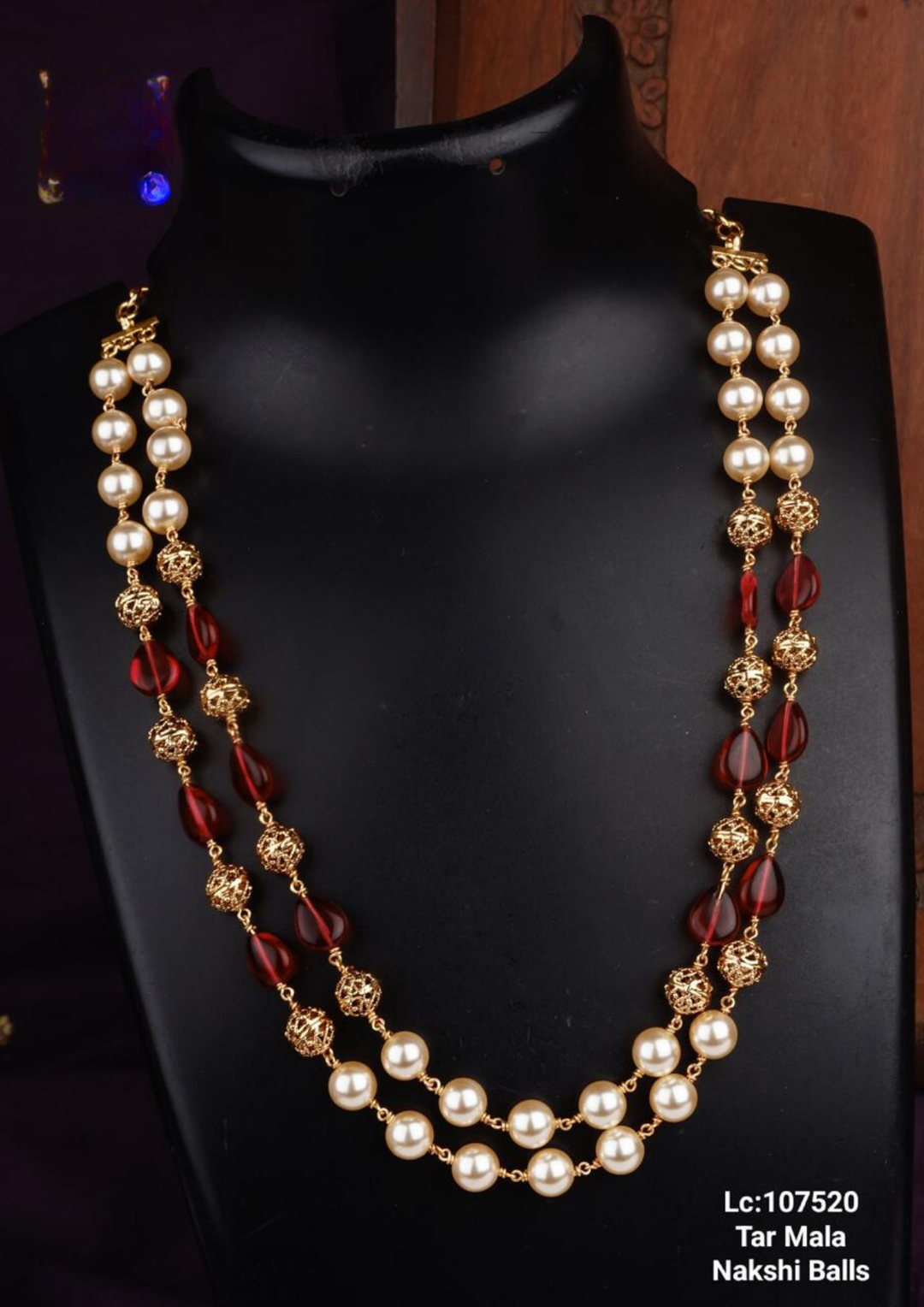 Nakshi Kundan and beads necklace lc 107520