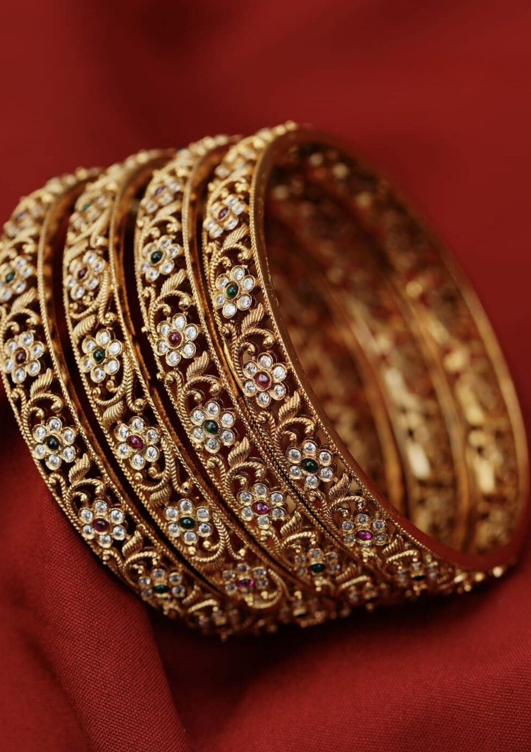 Kundan stone bangles  style 250