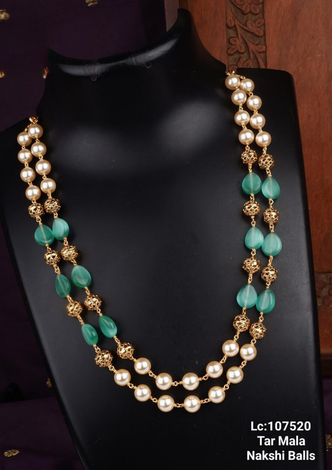 Nakshi Kundan and beads necklace lc 107520