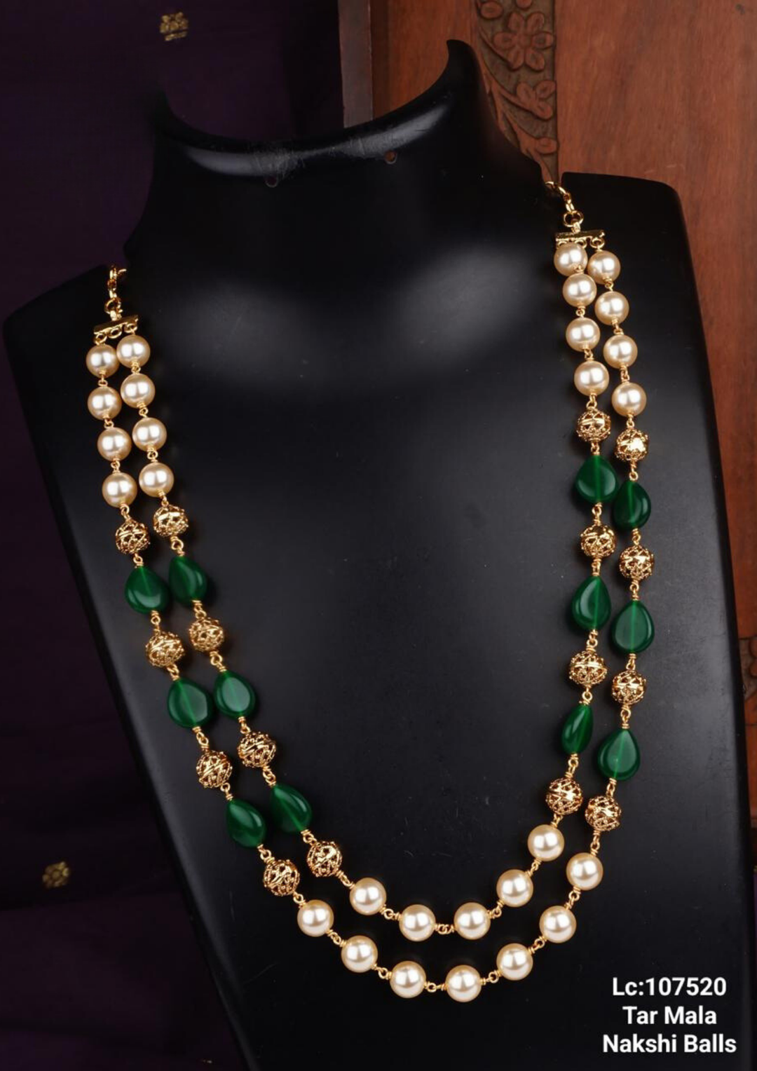 Nakshi Kundan and beads necklace lc 107520