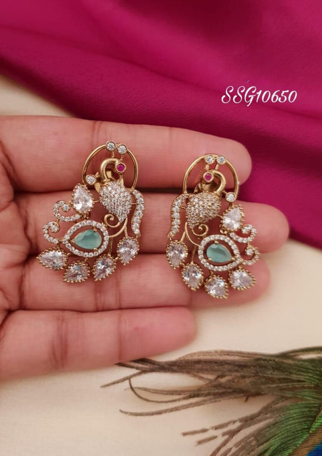 kundan  stone earrings ssg 10650